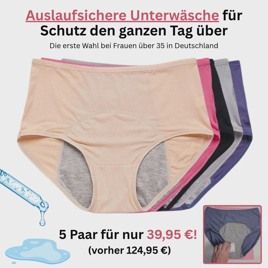 DryFit™ Auslaufsichere Unterwäsche mit Beckenboden-Support | 2+3 Gratis